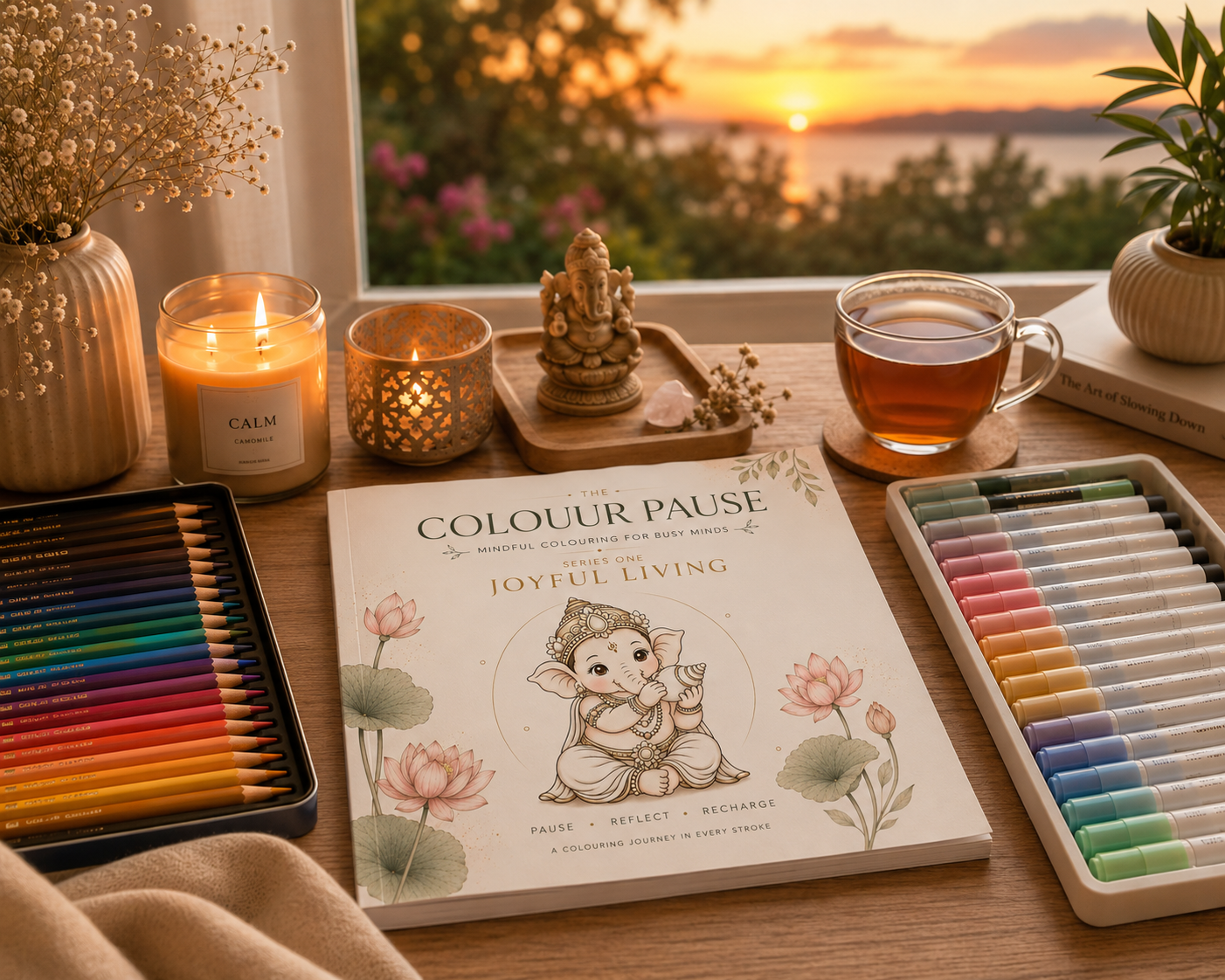 Abstract colouring page with flowing organic shapes